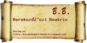 Berekszászi Beatrix névjegykártya