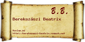 Berekszászi Beatrix névjegykártya