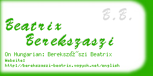 beatrix berekszaszi business card